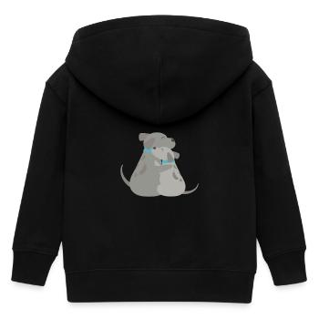 Dog hug - Kids Organic Zip-up Hoodie by Stanley/Stella - black - Back