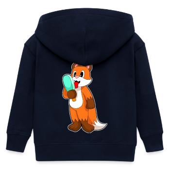 Fuchs Eis am Stiel - Kinder Organic Kapuzenjacke Mini Cultivator von Stanley/Stella - Navy - Hinten
