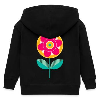 Süße bunte Blume - Kinder Organic Kapuzenjacke Mini Cultivator von Stanley/Stella - Schwarz - Hinten