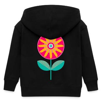 Süße bunte Blume - Kinder Organic Kapuzenjacke Mini Cultivator von Stanley/Stella - Schwarz - Hinten