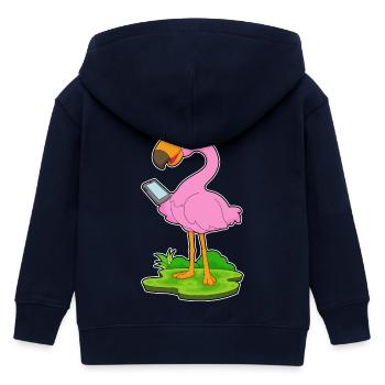 Flamingo Smartphone - Veste à capuche enfant bio Stanley/Stella - marine - Dos