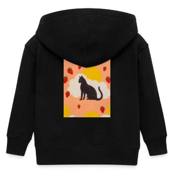 Silhouette einer Wolkenkatze in der Erdbeersonne - Kinder Organic Kapuzenjacke Mini Cultivator von Stanley/Stella - Schwarz - Hinten