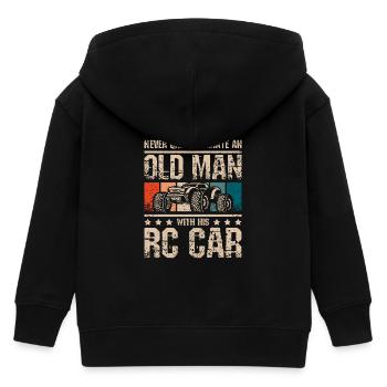 Vieil homme avec sa voiture rc - Veste à capuche enfant bio Stanley/Stella - noir - Dos