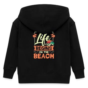 Sea turtle life begins on the beach - Kinder Organic Kapuzenjacke Mini Cultivator von Stanley/Stella - Schwarz - Hinten