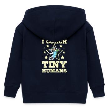 I coach tiny humans Handball - Kids Organic Zip-up Hoodie by Stanley/Stella - navy - Back