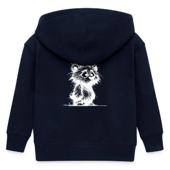 Dirty Fuzzy Bear Kids Drawing - Kids Organic Zip-up Hoodie by Stanley/Stella - navy - Back