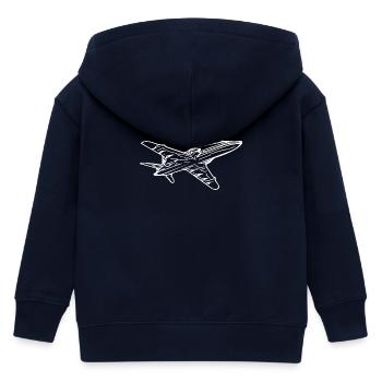 Jet Flieger Flugzeug - Kinder Organic Kapuzenjacke Mini Cultivator von Stanley/Stella - Navy - Hinten