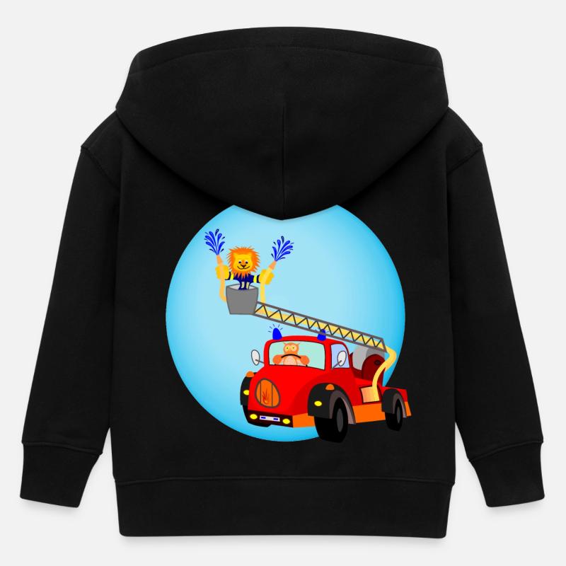 pompiers animaux - Veste à capuche enfant bio Stanley/Stella - noir