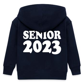 Senior 2023 - Kids Organic Zip-up Hoodie by Stanley/Stella - navy - Back