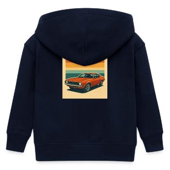 Vintage Muscle Car Retro Design - Kinder Organic Kapuzenjacke Mini Cultivator von Stanley/Stella - Navy - Hinten