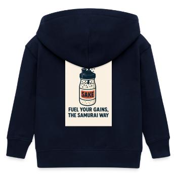 Saké et Gains Style Samurai - Veste à capuche enfant bio Stanley/Stella - marine - Dos