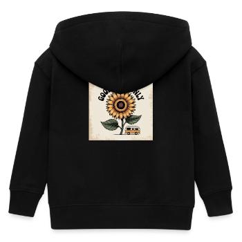 Fleur de tournesol avec un message positif - Veste à capuche enfant bio Stanley/Stella - noir - Dos