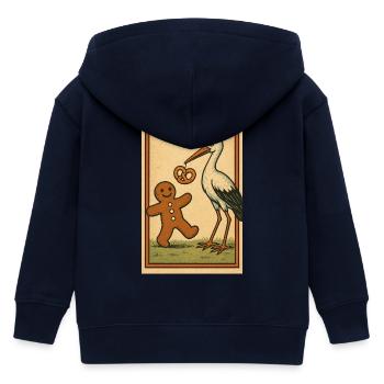 Cigogne et Biscuit et pain épice Mannele Fable - Veste à capuche enfant bio Stanley/Stella - marine - Dos