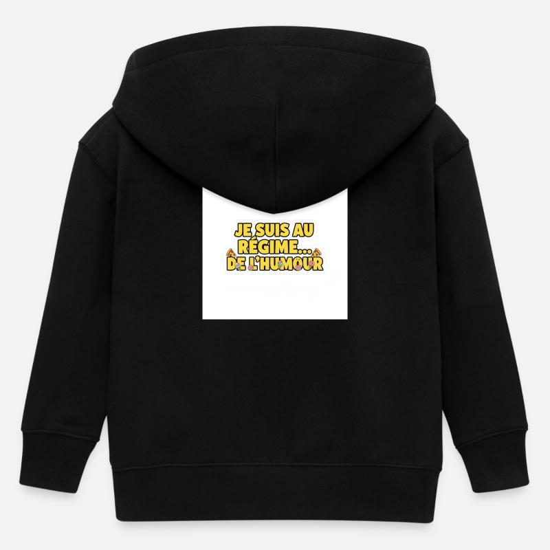 Je suis au régime de l'humour - Veste à capuche enfant bio Stanley/Stella - noir