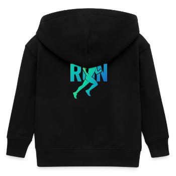 Dynamic Runner RUN - Kids Organic Zip-up Hoodie by Stanley/Stella - black - Back