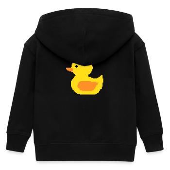 Pixel Duck Retro Yellow - Kids Organic Zip-up Hoodie by Stanley/Stella - black - Back