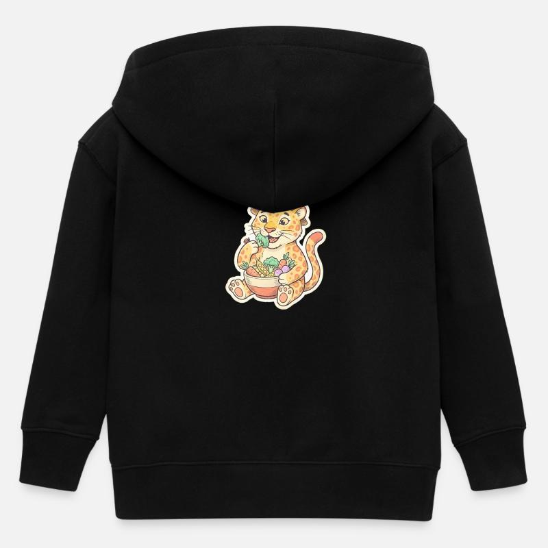 Kit léopard avec panier de légumes - Veste à capuche enfant bio Stanley/Stella - noir