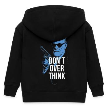 Bold Retro Sigmund Freud with gun - Kids Organic Zip-up Hoodie by Stanley/Stella - black - Back