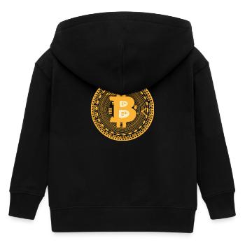 bitcoin - Kids Organic Zip-up Hoodie by Stanley/Stella - black - Back