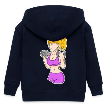Fitness Frau Hanteln - Kinder Organic Kapuzenjacke Mini Cultivator von Stanley/Stella - Navy - Hinten
