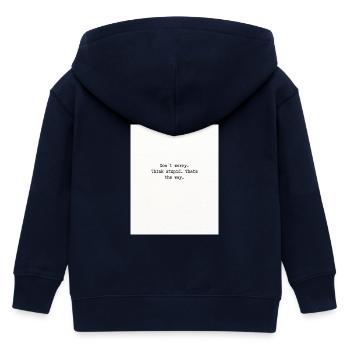 Think stupid - Kids Organic Zip-up Hoodie by Stanley/Stella - navy - Back