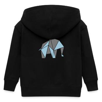Origami: sanfter Riese (Elefant) - Kinder Organic Kapuzenjacke Mini Cultivator von Stanley/Stella - Schwarz - Hinten