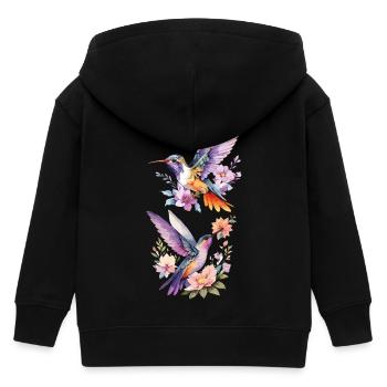 Colibri - Délicat, rapide, fascinant - Veste à capuche enfant bio Stanley/Stella - noir - Dos