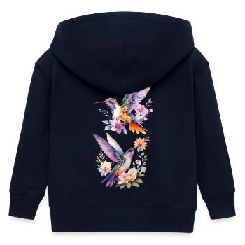 Colibri - Délicat, rapide, fascinant - Veste à capuche enfant bio Stanley/Stella - marine - Dos