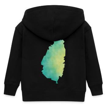 Saint Lucia - Kids Organic Zip-up Hoodie by Stanley/Stella - black - Back