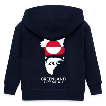 Greenland Polar Bear Flag Arctic Nature Gift - Kids Organic Zip-up Hoodie by Stanley/Stella - navy - Back