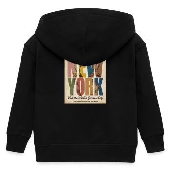 New York Vintage – Freiheitsstatue - Kinder Organic Kapuzenjacke Mini Cultivator von Stanley/Stella - Schwarz - Hinten