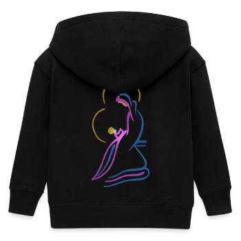 Vierge Marie et enfant jésus, design foncé - Veste à capuche enfant bio Stanley/Stella - noir - Dos