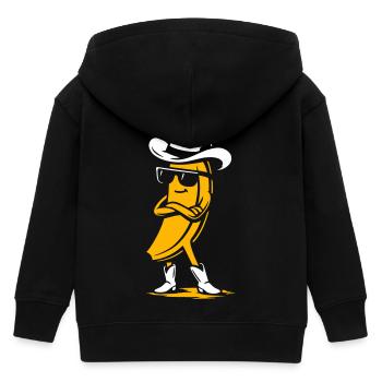 Cowboy Banana with Attitude - Kids Organic Zip-up Hoodie by Stanley/Stella - black - Back