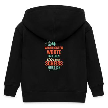 Die 4 wichtigsten Worte im leben Einen Scheiss - Kinder Organic Kapuzenjacke Mini Cultivator von Stanley/Stella - Schwarz - Hinten