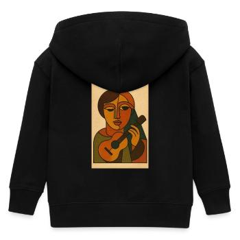 Cubist Melody – Retro Kunst - Kinder Organic Kapuzenjacke Mini Cultivator von Stanley/Stella - Schwarz - Hinten