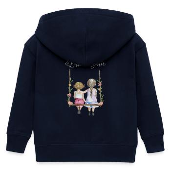 Kleine Schwester Geschenkidee für Schwestern - Kinder Organic Kapuzenjacke Mini Cultivator von Stanley/Stella - Navy - Hinten