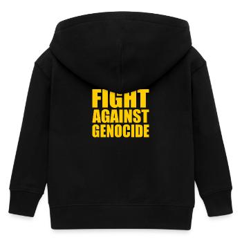 Fight against genocide - Kids Organic Zip-up Hoodie by Stanley/Stella - black - Back