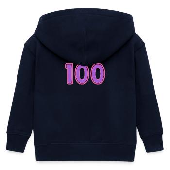 100. 100 YEARS. 100th ANNIVERSARY - Kids Organic Zip-up Hoodie by Stanley/Stella - navy - Back