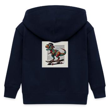 Skater-Saurus Rex - Kinder Organic Kapuzenjacke Mini Cultivator von Stanley/Stella - Navy - Hinten