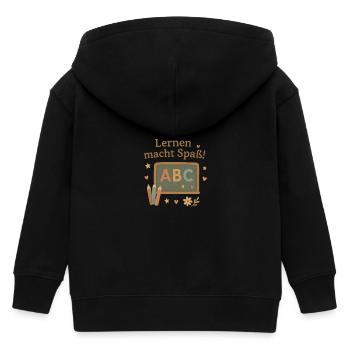 Lernen macht Spaß – Schule ABC Einschulung Design - Kinder Organic Kapuzenjacke Mini Cultivator von Stanley/Stella - Schwarz - Hinten