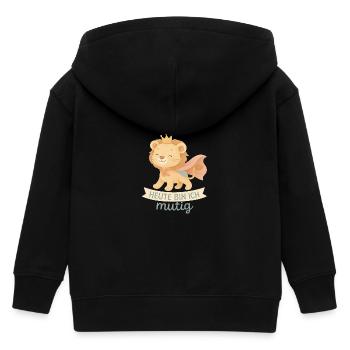 Löwe mit Spruch „Heute bin ich mutig“ - Kinder Organic Kapuzenjacke Mini Cultivator von Stanley/Stella - Schwarz - Hinten