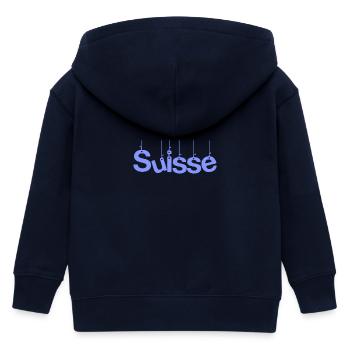 SWITZERLAND. HUMOR. COUNTRY. FLAG. GENEVA. LAUSANNE - Kids Organic Zip-up Hoodie by Stanley/Stella - navy - Back