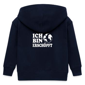 Ich bin erschöpft - Kinder Organic Kapuzenjacke Mini Cultivator von Stanley/Stella - Navy - Hinten