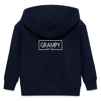 Grampy Est. 2023, Grand-père en devenir, Révélation de grossesse - Veste à capuche enfant bio Stanley/Stella - marine - Dos