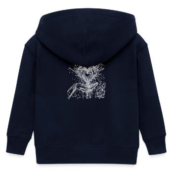 Heart in love bubbling out of hand in splash - Kids Organic Zip-up Hoodie by Stanley/Stella - navy - Back