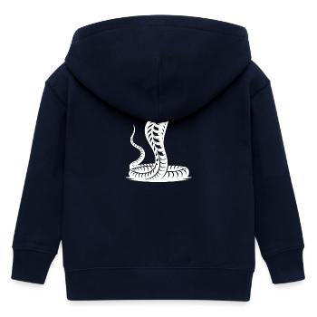 Schlange Cobra Nackenschild Drohhaltung Design - Kinder Organic Kapuzenjacke Mini Cultivator von Stanley/Stella - Navy - Hinten