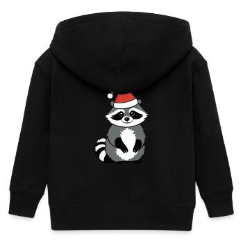 Waschbär Weihnachten Wasserfarben - Kinder Organic Kapuzenjacke Mini Cultivator von Stanley/Stella - Schwarz - Hinten