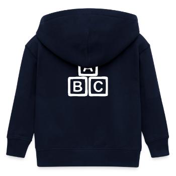 ABC-Blockschild-Stil - Kinder Organic Kapuzenjacke Mini Cultivator von Stanley/Stella - Navy - Hinten