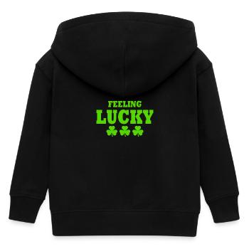 feeling lucky - Kids Organic Zip-up Hoodie by Stanley/Stella - black - Back