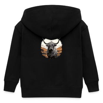 Schottisches Hochlandrind - Kinder Organic Kapuzenjacke Mini Cultivator von Stanley/Stella - Schwarz - Hinten